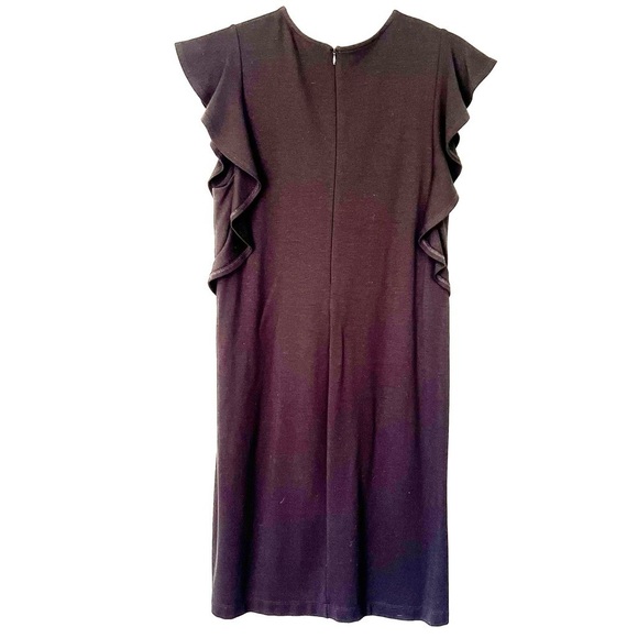 Halogen Black Sleeveless Flutter Sleeve Sheath Dress Medium Career Bridal - Picture 4 of 9